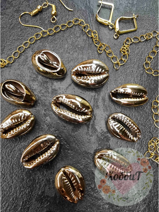 Ракушки для украшений coffe bean trivia №3 (золото)